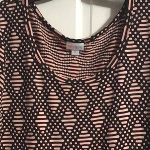 LuLaRoe pink and black geometric dress